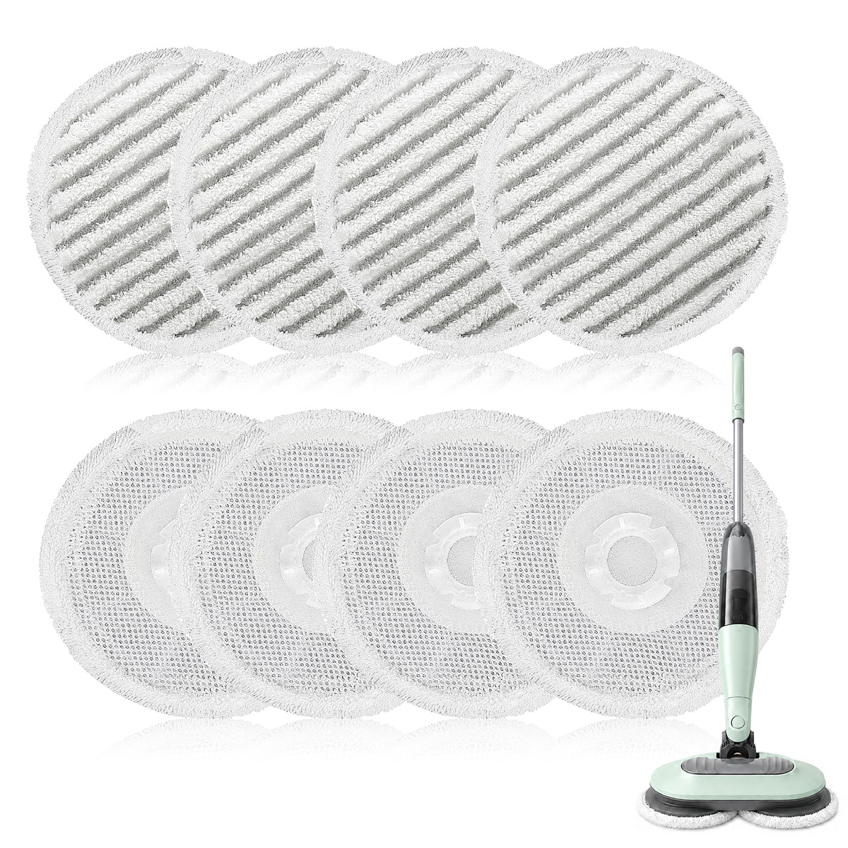 8 Pack Steam Mop Replacement Pads Compatible with Shark Steam & Scrub Mop, Reusable Washable Mop Pad Refits for Multiple Hard Surfaces Floors, Fit Shark S8201 S8001 S7001 S7201 S7000AMZ S7000 S7005