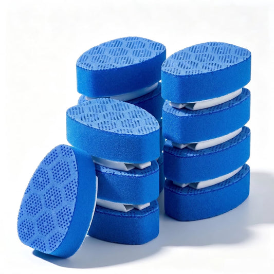 12PCS Dish Wand Sponge Refills with Scrub Dots, No-Hole Thicker Replacement Heads for Most Dish Wand Handles, Heavy-Duty Kitchen Scrubber Sponges for Dishes, Pots, Pans & Sinks