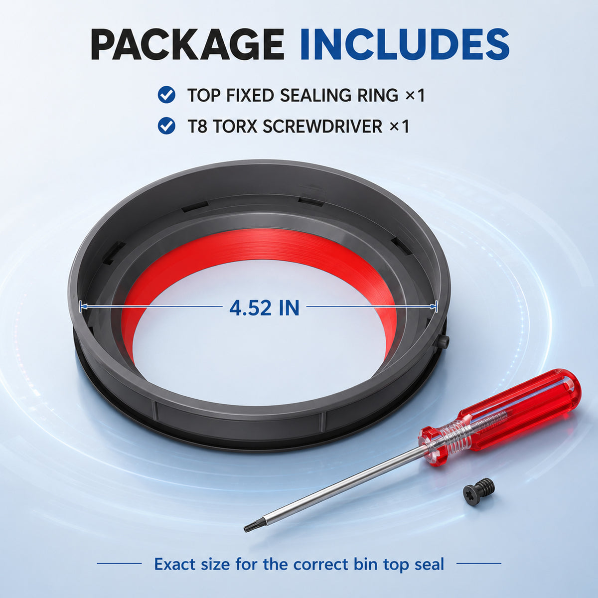Dust Bin Top Fixed Sealing Ring for V11 V15 SV14 SV15 SV22 Vacuum, Fixed Seal Assembly Replacement Parts with T8 Torx Screwdriver