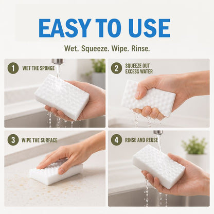 2X Density Extra Thick Magic Sponge Eraser, Melamine Sponge Pads for Kitchen, Bathroom, Walls, Dishes and Car, Cut-to-Size Non-Scratch Foam Sponges (40-Pack)