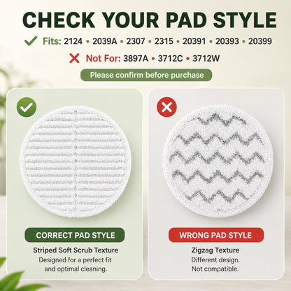 8 Pack Spinwave Replacement Pads for 2124, 2039A, 2307, 23157 & 23159, Washable Mop Pads with Soft, Scrubby & Heavy Scrub Pads