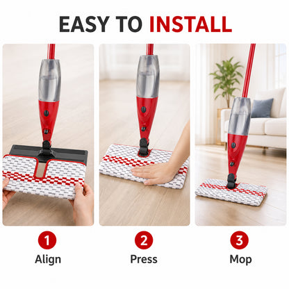 Microfiber Spray Mop Pad Replacement, Reusable Pads Compatible with Ocedar Spray Mop, Washable Floor Cleaning Refills for Dry and Wet Use