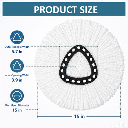 12 Pack Mop Heads Replacements, Microfiber Spin Mop Replacement Head Refills, Machine Washable Mop Replace Head for Hardwood, Tile & Laminate