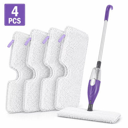 4 Pack Steam Mop Replacement Pads, Washable Microfiber Mop Pads for S3501 S3601 S3550 S3901
