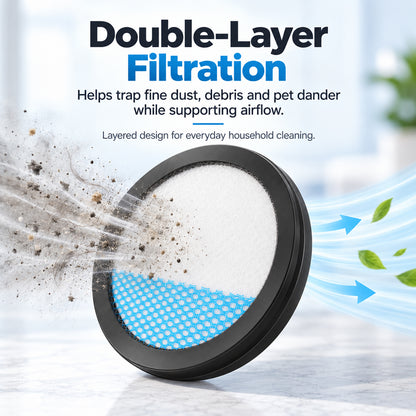 6 Pack Vacuum Filter Replacement Compatible with Ryobi PCL720 PBLSV716 and PBLSV717, 4.3 Inch Washable Reusable Pleated Filter