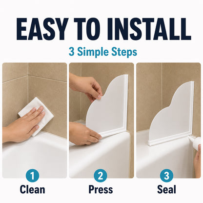 2 Pack Shower Splash Guard, Removable Tub Splash Guard with Silicone Base and Clear Acrylic Panel, Self-Adhesive Bathtub Splash Guard for Tub, Bath and Walk-In Shower