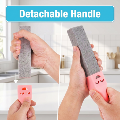 34 Pack Pumice Stone Toilet Bowl Cleaner with 3 Universal Handles, Grey Pumice Stones for Toilets, Bathrooms, Sinks, Grills & Stoves, Scouring Stick for Hard Water Rings & Rust