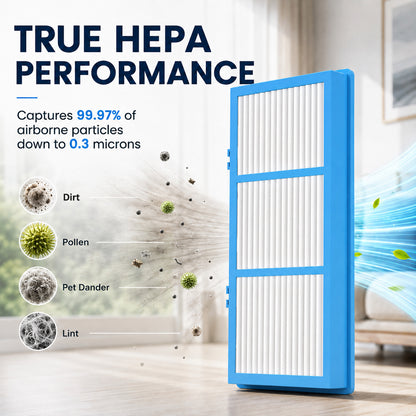 Compatible with Holmes Air Purifier Replacement Cartridges, 6-Pack, 2 Premium Media and 4 Activated Carbon Boosters, Long-Lasting Odor and VOC Control for Home, Office, Bedroom, 1.2 x 10 x 4.6 Inches