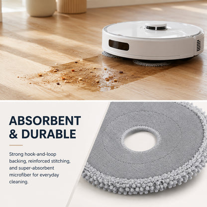8 Pack Microfiber Mop Pads for Q Revo Series, QV 35A/35S, S5V and Saros 10R Robot Vacuums