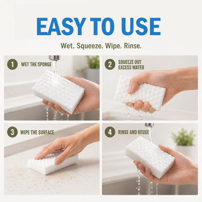 2X Density Extra Thick Magic Sponge Eraser, Melamine Sponge Pads for Kitchen, Bathroom, Walls, Dishes and Car, Cut-to-Size Non-Scratch Foam Sponges (20-Pack)