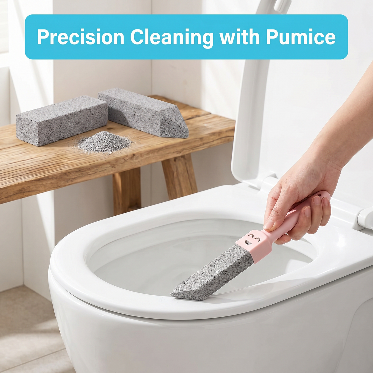 34 Pack Pumice Stone Toilet Bowl Cleaner with 3 Universal Handles, Grey Pumice Stones for Toilets, Bathrooms, Sinks, Grills & Stoves, Scouring Stick for Hard Water Rings & Rust