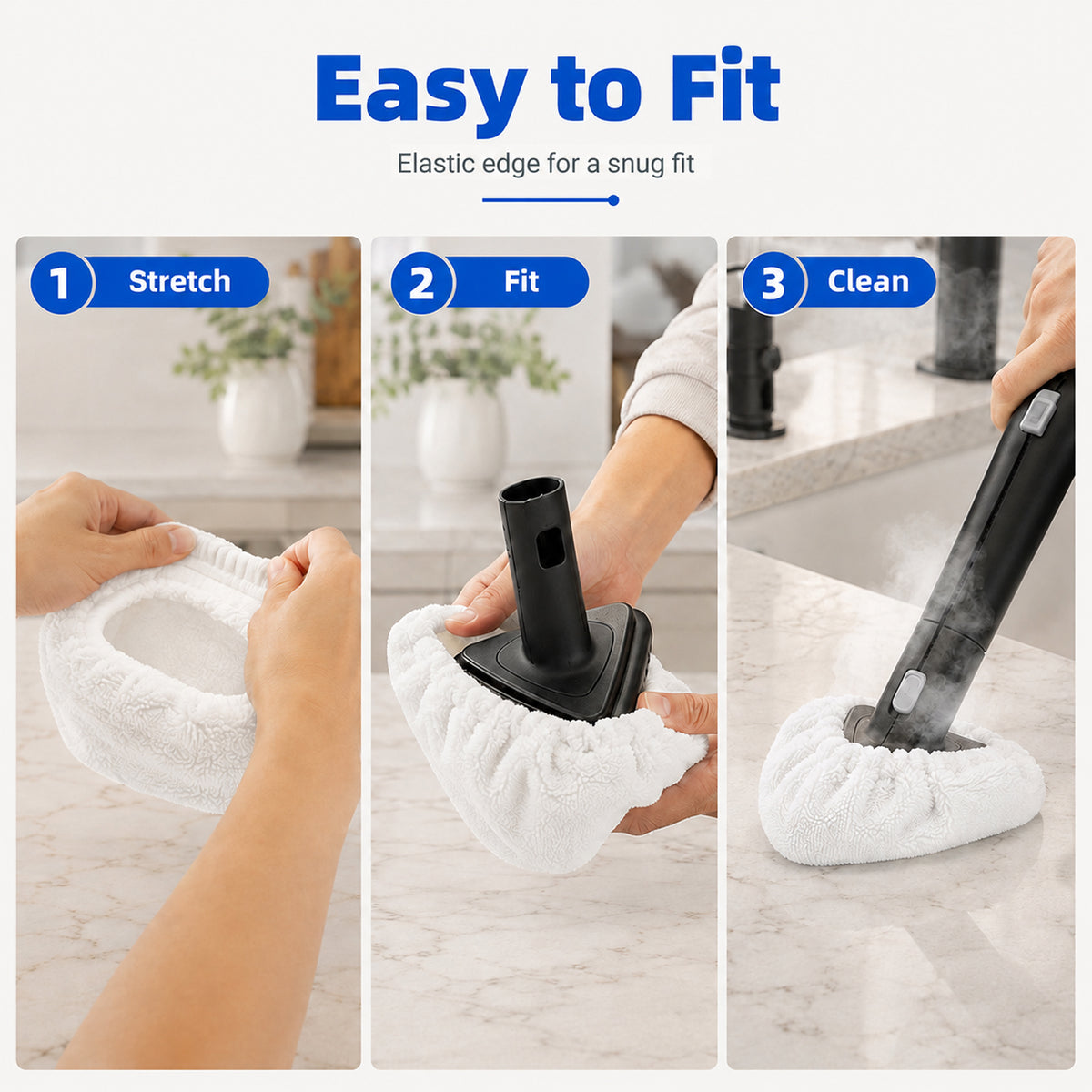 Steam Cleaner Bonnet, Microfiber Bonnet Pads Compatible with Dupray Steam Cleaner, McCulloch & Awasky, Cleaner Accessories & Mop Pads