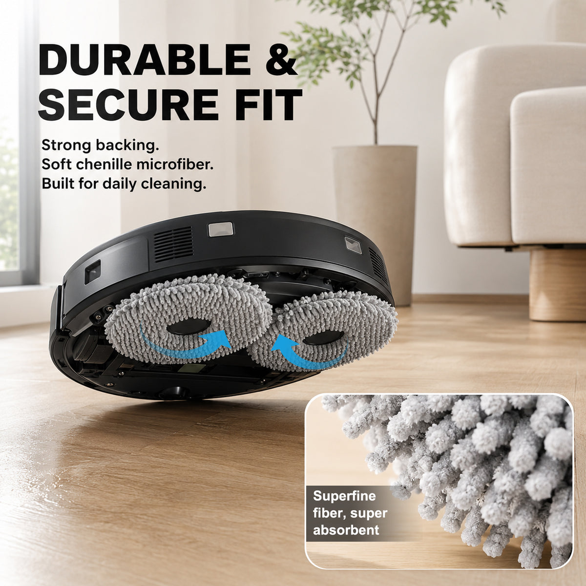 8 Pack Microfiber Mop Pads for Q Revo Series, QV 35A/35S, S5V and Saros 10R Robot Vacuums