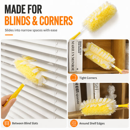 50 Pack 360-Degree Duster Refills, High-Density Duster Heads, Yellow