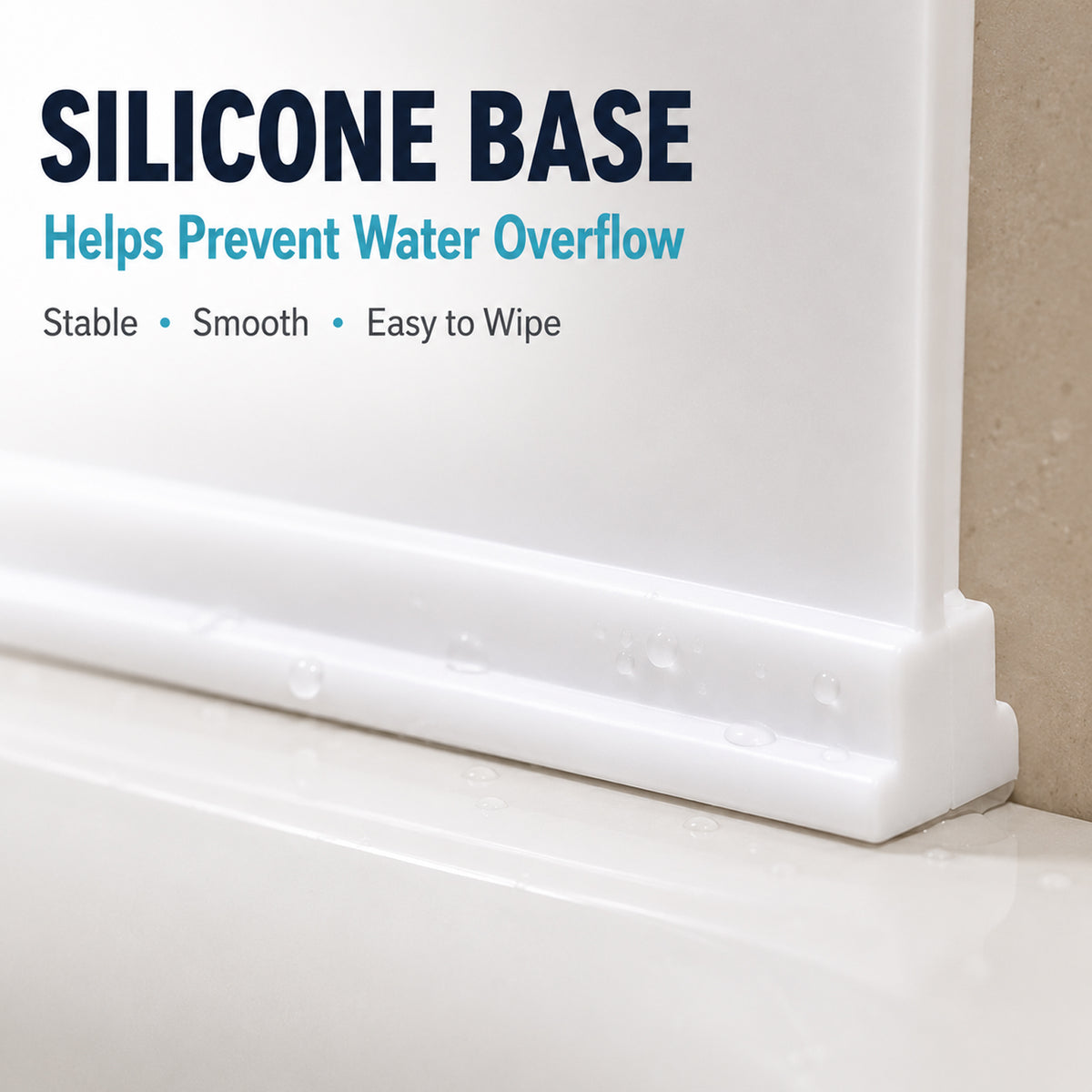 2 Pack Shower Splash Guard, Removable Tub Splash Guard with Silicone Base and Clear Acrylic Panel, Self-Adhesive Bathtub Splash Guard for Tub, Bath and Walk-In Shower