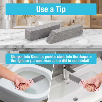 34 Pack Pumice Stone Toilet Bowl Cleaner with 3 Universal Handles, Grey Pumice Stones for Toilets, Bathrooms, Sinks, Grills & Stoves, Scouring Stick for Hard Water Rings & Rust