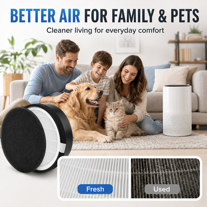 2 Pack LV-H132 Replacement Filters Compatible with LEVOIT Air Purifier, 3-in-1 Filter Set Replaces LV-H132-RF with Activated Carbon