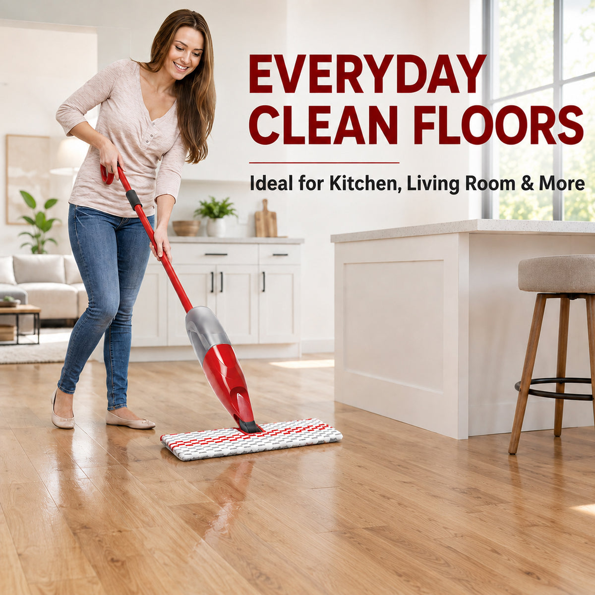 Microfiber Spray Mop Pad Replacement, Reusable Pads Compatible with Ocedar Spray Mop, Washable Floor Cleaning Refills for Dry and Wet Use