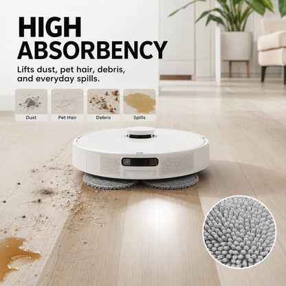 8 Pack Microfiber Mop Pads for Q Revo Series, QV 35A/35S, S5V and Saros 10R Robot Vacuums
