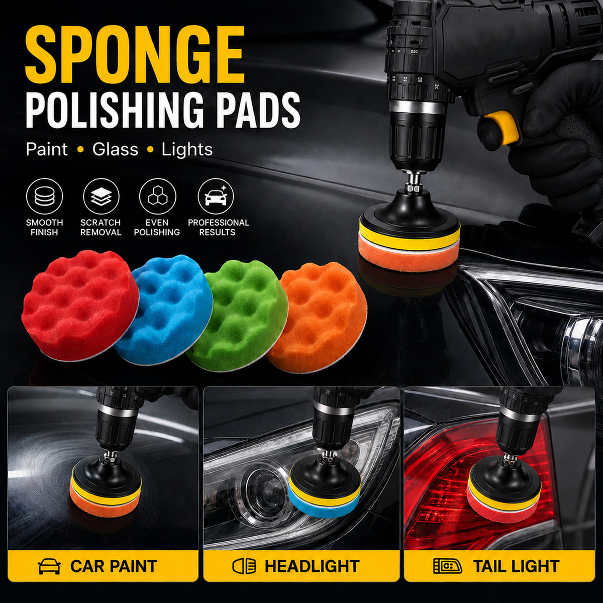 30-Piece Drill Brush Attachments for Cleaning, Yellow Nylon Drill Brush Set with Extension Rod, Gap Brushes, Scrub Pads and Multiple Brush Sizes for Bathroom, Grout, Tile, Tub and Floor