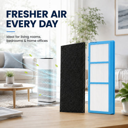Compatible with Holmes Air Purifier Replacement Cartridges, 6-Pack, 2 Premium Media and 4 Activated Carbon Boosters, Long-Lasting Odor and VOC Control for Home, Office, Bedroom, 1.2 x 10 x 4.6 Inches
